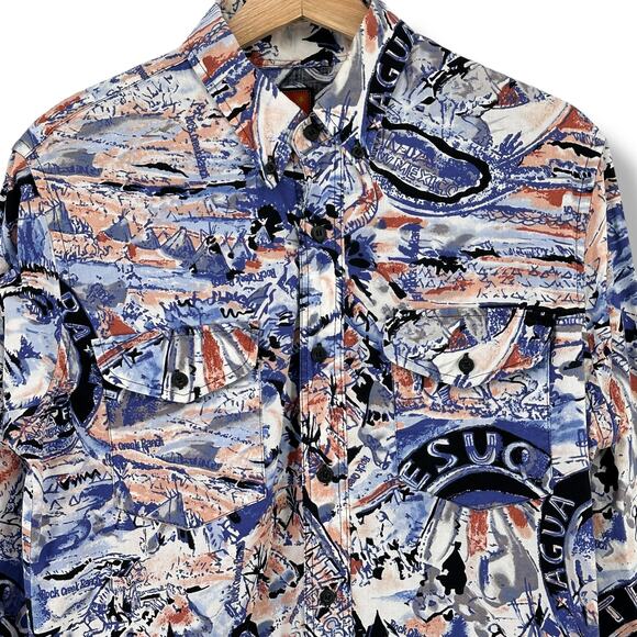 Vtg 90s Rock Canyon Creek Ranch Soutwestern New Mexico Shirt Mens Size Medium - Picture 2 of 6